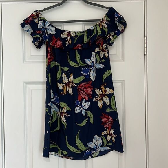 NWT Amanda Uprichard Silk Floral Off the Shoulder Mini Dress - XS - Picture 4 of 10